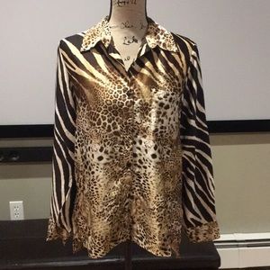 Natori Animal Print Blouse